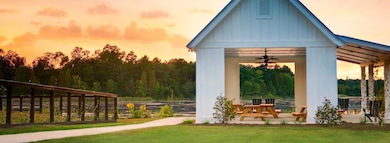 Pavilion and lake