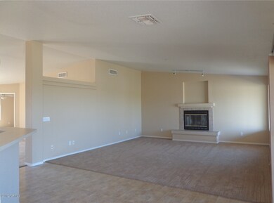 Family room and fireplace