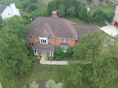 Drone view of house grounds.