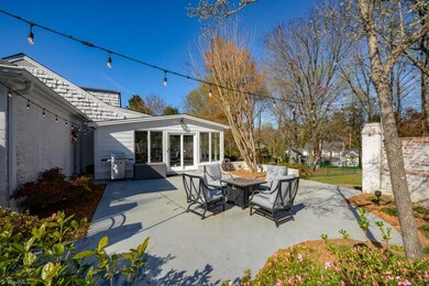 Patio is perfect size for entertaining.