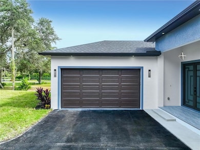 Garage with driveway
