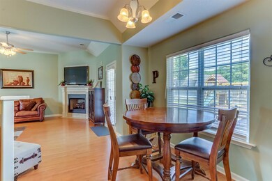 Notice how the breakfast room opens to the great room.