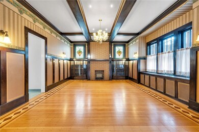 Dining Room (17x15) with inlaid floor, bowed glass