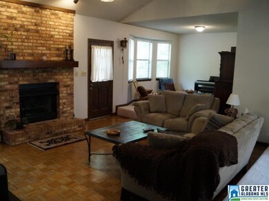 Shows a better view of the fireplace