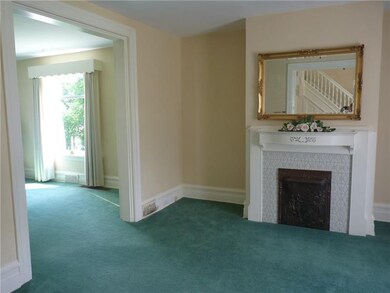 Living Room with decorative fireplace.
