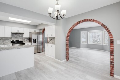 Open layout with views of the living room