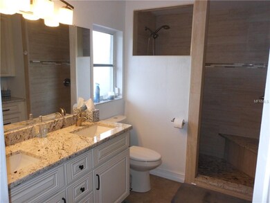 Master Bathroom with dual undermount sinks and oversized walk-in shower