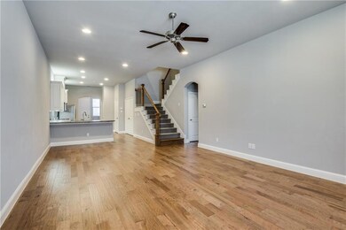 Beautiful wide-plank hardwood floors on the first 
