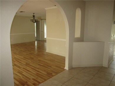 Foyer looking into living room/dining room