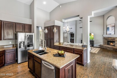 Kitchen Opens up to Family Room