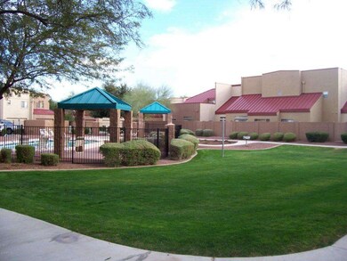 Community green belt and pool