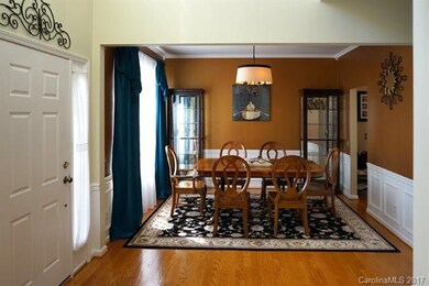 Dining room with wainscoting.