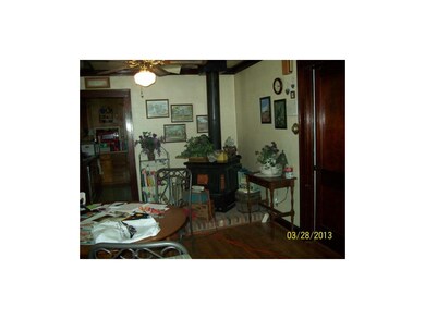Wood burning stove in the dining room