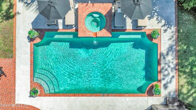 Sizable pool in backyard