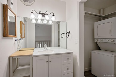 New bathoom vanity-see the washer and dryer in the adjacent closet!