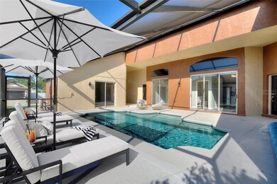 Virtually staged courtyard pool deck