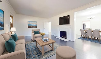 Living room and dining room