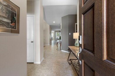 The front entry welcomes friends and family inside