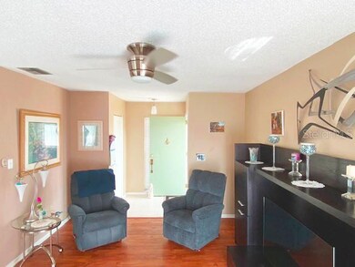 Foyer in rear, Living room