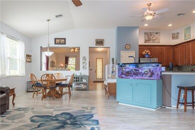 Open Concept Family Room / Kitchen. Volume ceiling