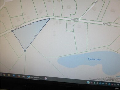 Property is pie shape with 782 ft of road frontage