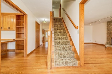 Beautiful wood staircase.