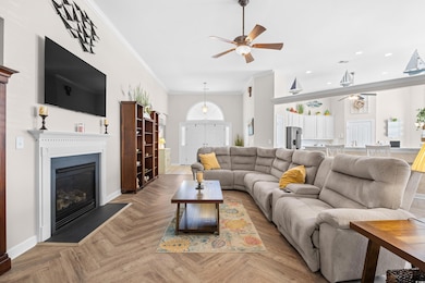 Featured here is a gas fireplace (propane)