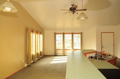 Great room with vaulted ceilings