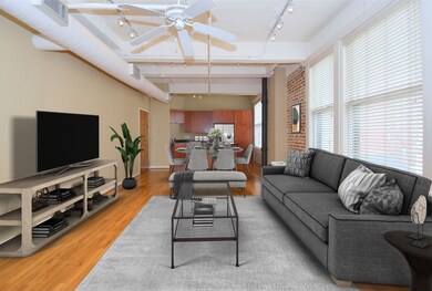staged photo of the living room in another angle