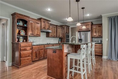 Granite countertops, full tile backsplash, and new