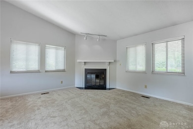 Great room with vaulted ceiling