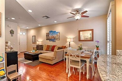Living room and dining area view.