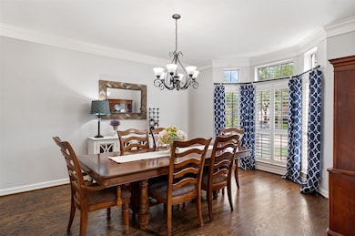 The dining room offers easy flow in and out of the