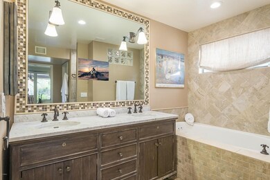 Master Vanity and Bath with TV Mirror