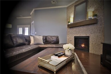 Focal point of the living room is this gorgeous fl