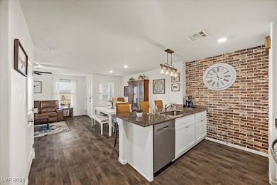 Custom light and wall in kitchen.