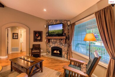 Boasting a remote controlled gas fireplace this st