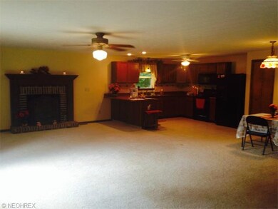 Panoramic view of the Great Room with the gas fire