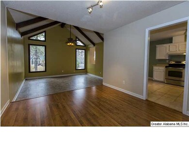 Spacious dining room flows into the family room.