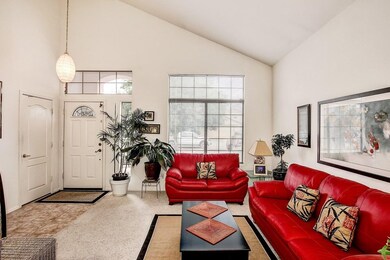 Living Area with Vaulted Ceiling