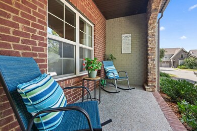 The covered porch is perfect for enjoying sunny autumn afternoons!