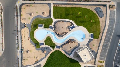 Aerial view of a pool area