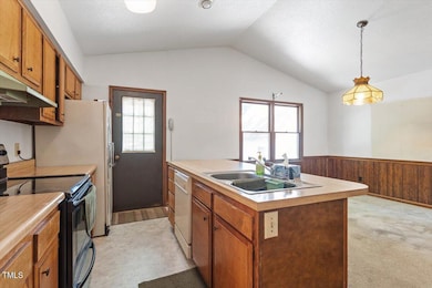kitchen and dining facing back door