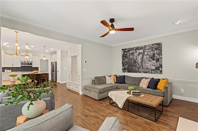 Family room is open to kitchen and breakfast area