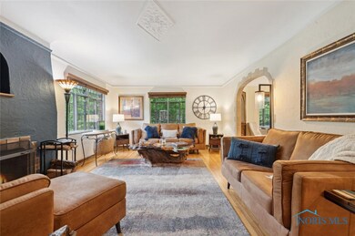 Living room with hardwood floors.