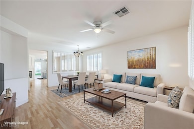 Virtually Staged Living room & Dinning Area with c