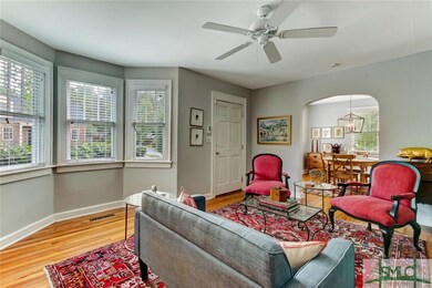 Beautiful oak hardwood flooring runs through most 