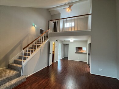 Living room, loft upstairs, kitchen, bathroom, and
