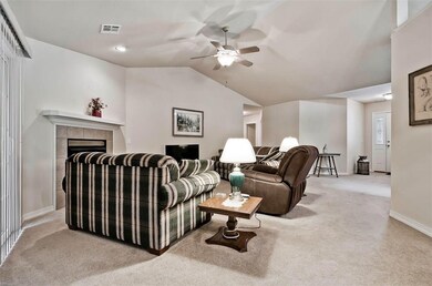 Gas fireplace in corner allows a great conversatio