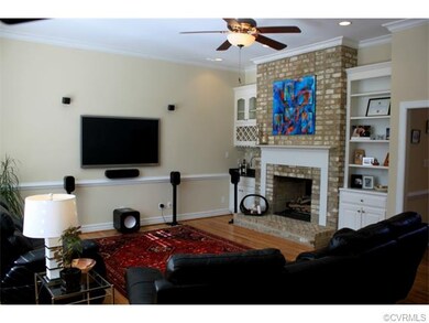 Family Room with see through fireplace and built i